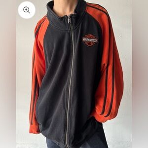Harley-Davidson Zip-Up Track Jacket | Black & Orange | Unisex | Size M